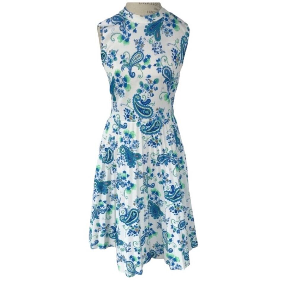 Vintage 50s 60s handmade dress with pleated swing skirt